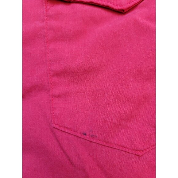 Wrangler Red Cowboy Cut Collared Pearl Snap Button Down Shirt Size X- Long - Picture 9 of 10